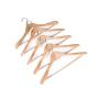 Amber Home Deluxe Curved Solid Wood Coat Hanger, Suit Hanger, Jacket Hanger with Sturdy Non-Slip Bar, Smooth Finish, Wide Shoulder,5 Pack (Natural Color)