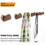 Wall Hooks, Felidio Natural Wood Coat Hooks Wall Mounted (Pack of 2pcs) - Rustic Wall Coat Rack Hat Hooks Robe Hook Entryway Wall Hangers Heavy Duty Hooks for Hanging Towels (Black Walnut)