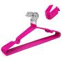 10pcs Random Color Stainless Steel Clothes Hanger Non-Slip Space Saving Clothes Hangers with Hook Closet