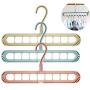 SUNTRADE 3PCS Space Saving Multi-Function Hangers Nine-Hole Hanger Heavy Clothes Suit Pants Coat Skirt
