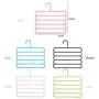 5PC Random Color 5-Layer Clothes Hanger Drying Racks Multi-Functional Innovative Hanger Multi-Storey Scarf Racks Anti-Slip Pants Folder Decoration