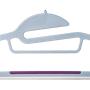 Popular Design Products 50 pc Premium Quality Easy-On Clothes Hangers - Grey with Purple Non-Slip Pads - Space Saving Thin Profile - For Shirts, Pants, Blouses, Scarves - Strong Enough for Coats