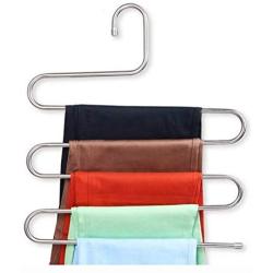PROGLEAM Industrial Hardware, 5 Layers Pants Hanger Trousers Towels Hanging Cloth Clothing Rack Space Saver