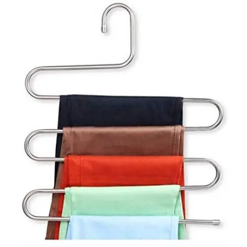 PROGLEAM Industrial Hardware, 5 Layers Pants Hanger Trousers Towels Hanging Cloth Clothing Rack Space Saver PROGLEAM Industrial Hardware, 5 Layers Pants Hanger Trousers Towels Hanging Cloth Clothing Rack Space Saver