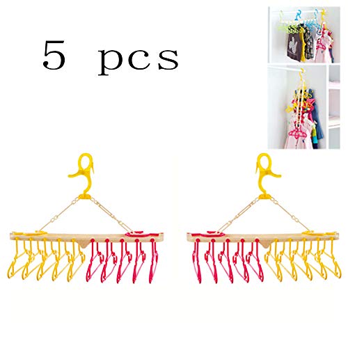 HJYPYJ Magic Hanger,PP Multifunction Folding Hanger,Durable Space-Saving Organizer Hangers, Non-Slip/B / 5 pcs