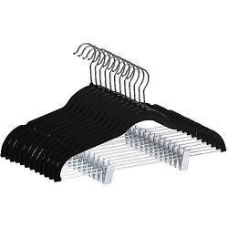 Velvet Skirt Hangers with Clips 12 Pack Non Slip Velvet Clothes Hangers with Notches for Pants and Coat Slim and Heavy Duty