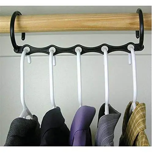 10PC Random Color 5 Holes Multi-Door Holder Circle Clothes Hanger Decoration Clothes Holders Multifunction Paste Plastic Scarf Clothes Hanger