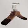 Xyijia 12 Pcs Anti-Slip Solid Wood Clothes Hangers, Walnut Non Slip Shirt Coats Shirts Hanger Rack with Notches