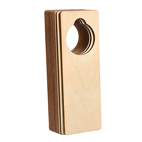 Juvale Wood Door Knob Hangers - 12-Pack 9.5 x 3.25 x 0.1-Inch Door Knob Signs for Craft, DIY Craft, Home, Office Hotel Decoration, Business Use, Unfinished Wood