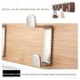 LAXF-Wall Coat Racks with Hooks/Hangers Coat Rack Bamboo Clothes Hook Dorm Room Bedroom on The Wall Wall-Mounted Hook Hanger Multifunction Straight Edge Black (Size : 35.6cm)
