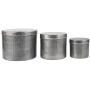 Stonebriar Aged Galvanized Metal Round Storage Boxes (Set of 3)