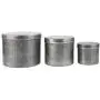 Stonebriar Aged Galvanized Metal Round Storage Boxes (Set of 3)