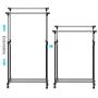Dongtu Portable Adjustable Double Clothes Garment Drying Hanging Racks Hangers with Castors and Shoe Rack Garment Racks(US Stock) Garment Racks