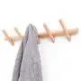 YOYAI Wood Coat Rack Wall Mounted Wall Rack with Hooks Hat Rack Towel Hanger Wood Wall Hooks Hanger with Pegs Entryway Bedroom Bathroom（Beech Wood,5 Hooks）