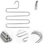 Ray-Velocity Stainless Steel Pants Hangers S-Shaped 5 Layers Hangers Closet Space Saver for Jeans Scarf Tie Clothes(4 Pack) (Sliver) Ray-Velocity Stainless Steel Pants Hangers S-Shaped 5 Layers Hangers Closet Space Saver for Jeans Scarf Tie Clothes(4 Pack) (Sliver)