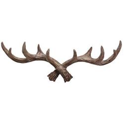 Mural Art Vintage Deer Antlers Wall Hooks for Hanging Clothes Hat Scarf Key Christmas Reindeer Deer Horns Resin Hanger Rack Wall Decoration (Dark Brown)