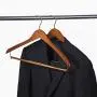 Quality Hangers Wooden Hangers Beautiful Sturdy Suit Coat Hangers with Locking Bar Walnut Finish Gold Hooks (20)