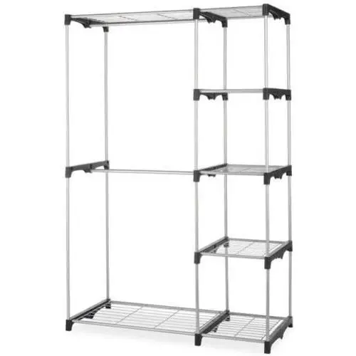 Closet Organizer Storage Rack Portable Clothes Hanger Home Garment Shelf Rod G68