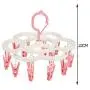 lliang Hangers 16 Clips Portable Socks Cloth Hanger Rack Clothespin Folding Foldable Multifunctional Wardrobe Storage Cloth Hangers