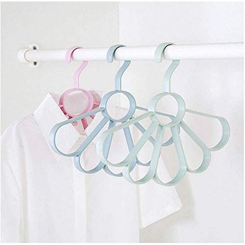 5 Ring Hole Tie Belt Clothes Hanger Necktie Scarf Holder Storage Rack Closet Organizer Space Saving Holder 5pcs Random Color