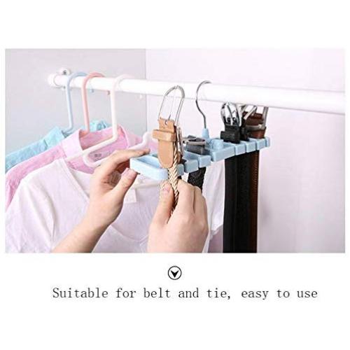 5pcs Random Color Eight-Hole New Creative Multifunctional Clothes Hanger Belt Clip Tie Rack Clothes Storage Holders Home Space Saving Hanger