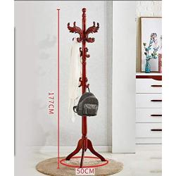 Y.H.Valuable Coat Racks Standing Coat Racks Solid Wood Hall Trees Coat Rack Stand Hooks Clothes Stand Tree Stylish Wooden Hat Coat Rail Stand Rack Clothes Jacket Storage Hanger Organiser Entryway Furn