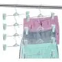 NORTHERN BROTHERS Pants Hangers with Clips, 20 Pack Plastic Space Saving Skirt Hangers with Clips Bulk Trouser Stackable Hangers for Pants