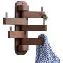 Solid Wood Swivel Coat Hooks Folding Swing Arm 5 Hat Hanger Rail Multi Foldable Arms Towel/Clothes Hanger for Bathroom Entryway Bedroom Office Kitchen Kids Garage Wall Mount Accessories (Walnut Wood)