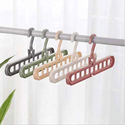 KYCPTNFJ 5PCS Nine Holes Rotating Hanger Multi-Function Folding Clothes Hanger Wardrobe Drying Clothes Space-Saving