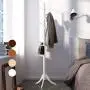 Vlush Free Standing Rack, 8 Hooks Wooden Hanger Holder Enterway Hall Tree with Solid Rubber Wood Base for Coat, Hat, Clothes, Scarves, Handbags, Umbrella-White Vlush Free Standing Rack, 8 Hooks Wooden Hanger Holder Enterway Hall Tree with Solid Rubber Wood Base for Coat, Hat, Clothes, Scarves, Handbags, Umbrella-White