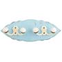 Indianshelf Handmade 1 Artistic Vintage Turquoise Wooden Double Loop Coat Hooks Hangers/Clothes Hooks Door Mount