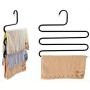 HJYPYJ Magic Hanger,Household Layered Storage Folding Hanger,Non-Slip Iron Trouser Hangers,Applicable Pants,Scarves,Ties Vertical Storage/Black / 5 pcs