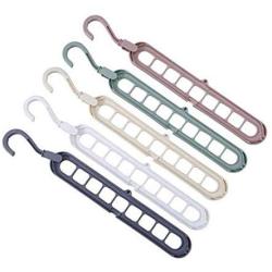 10pcs Random Color Magic Clothes Hanger,Rotary Multiport Support Circle Clothes Storage Rack Organizer Clothes Drying Rack Scarf Coat Hanger