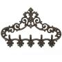 Sungmor Cast Iron Rustic Coat Hook Hanger with 5 Hooks - Practical Iron Storage Organizer/Wall Hooks Hanging Rack - Pretty Pattern Charming Wall Decor for Keys Clothes Hats