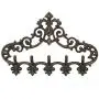 Sungmor Cast Iron Rustic Coat Hook Hanger with 5 Hooks - Practical Iron Storage Organizer/Wall Hooks Hanging Rack - Pretty Pattern Charming Wall Decor for Keys Clothes Hats