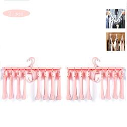 HJYPYJ Magic Hanger,8 in 1 Magical Hangers,PP Portable Hanger,Organizer Space-Saving Hanger,2 Pcs No Glitches/Pink / 52.5x29x18cm