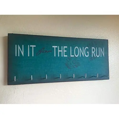 Race Medal Holder/Running Medal Hanger - IN IT FOR THE LONG RUN (with shoe print) Wood Wall Mounted Medal Organizer Race Medal Holder/Running Medal Hanger - IN IT FOR THE LONG RUN (with shoe print) Wood Wall Mounted Medal Organizer