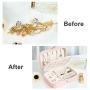 Jewelry Box,Necklace Ring Storage Organizer Double Layer Travel Synthetic Leather Jewel Cabinet Gift Case for Women -Cross Pattern