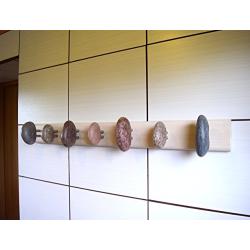 Beach stone Towel Rack - Stone towel hooks - Towel holder - Wall clothes hanger with 7 stones