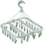 32 Clips Drying Rack Sock Holder Portable Windproof Towel Folding Cloth Hanger Rack Clothespin Wardrobe Storage Cloth Hangers 3pcs Random Color