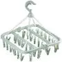 32 Clips Drying Rack Sock Holder Portable Windproof Towel Folding Cloth Hanger Rack Clothespin Wardrobe Storage Cloth Hangers 3pcs Random Color
