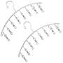 Cabilock Clothes Hanger 2pcs Stainless Steel Arc-Shaped Laundry Hangers with 8 Clips Clothes Drying Rack for Underwears Socks Towels