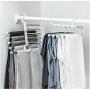 5PC Random Color 5 in 1 Pant Rack Shelves Stainless Steel Clothes Hangers Multi-Functional Wardrobe Magic Hanger Decoration