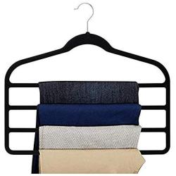 2pcs Pants Hangers Velvet Multi Function Clothes Hanger for Cloth Pants Belt Tie Scarf Closet Organizer Random Color