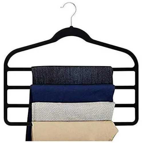 2pcs Pants Hangers Velvet Multi Function Clothes Hanger for Cloth Pants Belt Tie Scarf Closet Organizer Random Color 2pcs Pants Hangers Velvet Multi Function Clothes Hanger for Cloth Pants Belt Tie Scarf Closet Organizer Random Color
