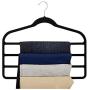 2pcs Pants Hangers Velvet Multi Function Clothes Hanger for Cloth Pants Belt Tie Scarf Closet Organizer Random Color