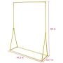 FURVOKIA Modern Simple Heavy Duty Metal Rolling Garment Rack with Wheel,Retail Display Clothing Rack,Wrought Iron Single Rod Floor-Standing Hangers Clothes Shelves (Gold Round Tube, 47.2 L)
