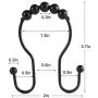 Goowin Shower Curtain Hooks, 12 Pcs Shower Curtain Rings, Stainless Steel Roller Rust-Resistant Balance Sliding Anti-Drop Double Shower Hooks for Curtain Bathroom Shower Curtains (Black) Goowin Shower Curtain Hooks, 12 Pcs Shower Curtain Rings, Stainless Steel Roller Rust-Resistant Balance Sliding Anti-Drop Double Shower Hooks for Curtain Bathroom Shower Curtains (Black)