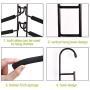 Clothes Hangers, 5 in 1 Multilayer Metal EVA Sponge Hangers Anti-Slip Clothes Rack Space Saving Detachable Hanger for Suit Coat Shirt Skirt Pants (Black)