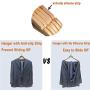 Qualsen Wooden Hangers with Non-Slip Strip ?20 Pack? Coat Suit Clothes Hanger (20 Set, Natural)